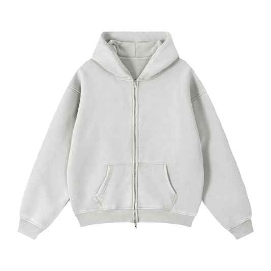🖤 Zip-Through Boxy Fleece Hoodie
